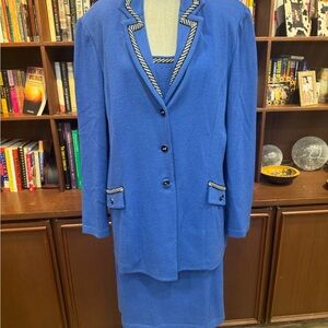 Blue St John Collection Women's 3 Piece Santana Knot Suit